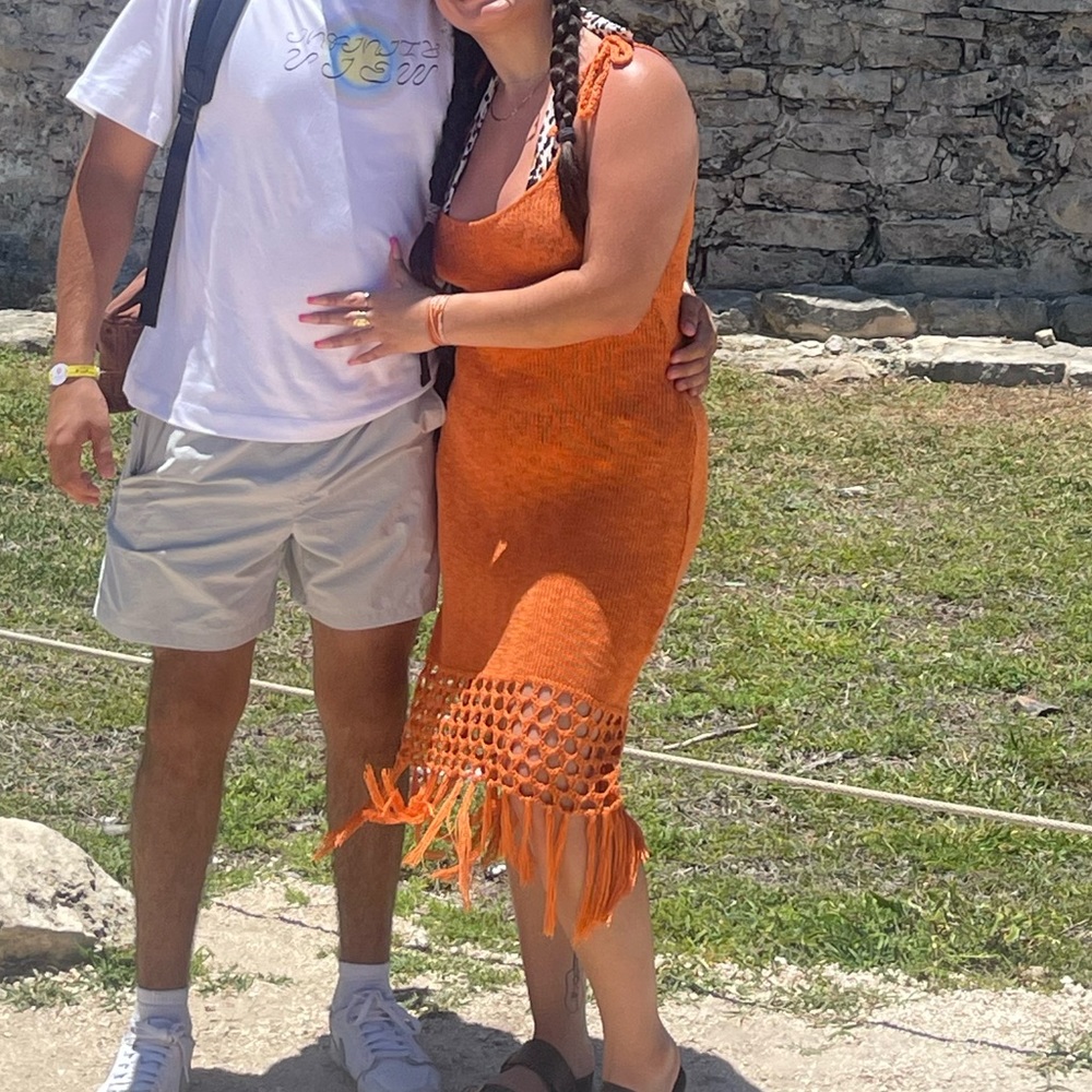 Orange bikini cover up